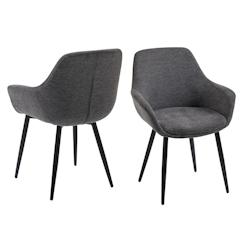 SalesFever Fauteuil | Ensemble de 2 | tissu structurel | L 64 x P 59 x H 86 cm | anthracite - gris multi-matériau 396032_0
