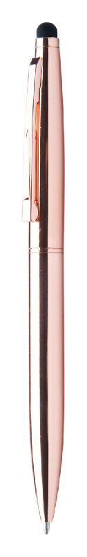 Stylo à bille stylet en métal - finition métallique brillant - encre bleue - couleur rose - 27g_0