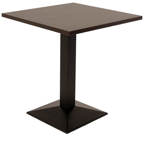 TABLE DE RESTAURANT LAMIDUR WENGÉ ET PIED NOIR 60 X 68 CM