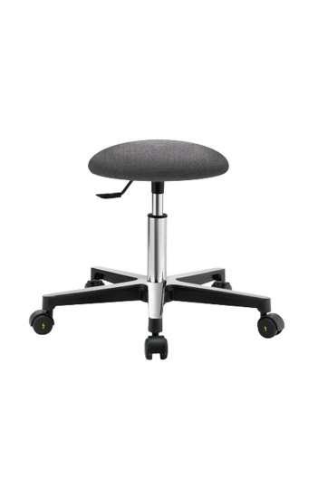 Tabouret en tissu antistatique ESD - Assise ronde - Roulettes antistatiques - Réglable en hauteur 42-55 cm - ANT 200_0