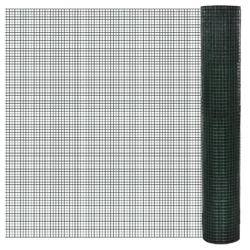 Vidaxl grillage acier galvanisé et revêtement en pvc 10 x 1 m vert 140436_0