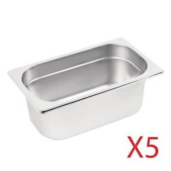 Vogue Set de récipients GN 5x GN1/4 100mm (5 pièces) - inox S407_0