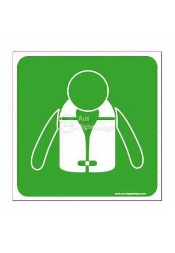 3038-CA-V-130x130 - Panneau Gilet de Sauvetage - Signalisations sécurité travail - AUA Signalétique - Dimensions : 130x130 mm_0