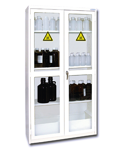 Armoire de sûreté vitrée double pour produits nocifs et irritants - Réf AMS 1492 - BIOLAB - conforme INRS et code de santé publique_0