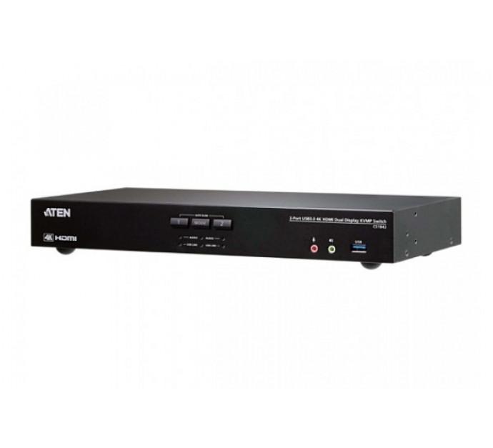 Aten CS1842 - KVM double écran 4K HDMI/USB 3.0 - 2 ports avec audio et télécommande_0