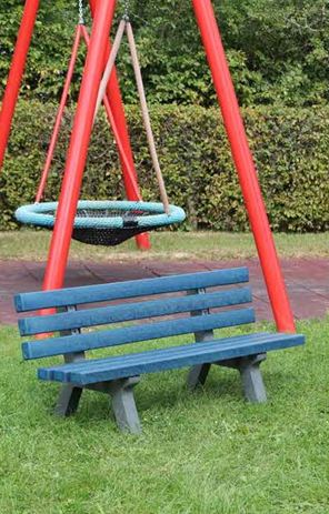 Banc pour enfants avec dossier CANETTI, en plastique recyclé - Longueur 150 cm - ADS Equipements Eurl_0