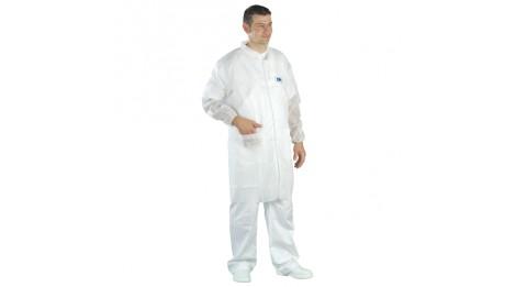 Blouse SPP polypropylène blanche - col officier, poches, fermeture à glissière - Taille XXL_0