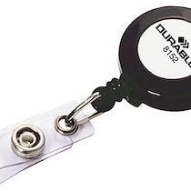 Porte-badge Enrouleur Noir Extensible - Longueur 80 Cm - Boîte De 10 Pièces