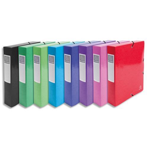 BOÎTE DE CLASSEMENT EXACOMPTA IDERAMA - CARTE PELLICULEE 7/10E - 600G - DOS 6 CM - COLORIS ASSORTIS - LOT DE 8