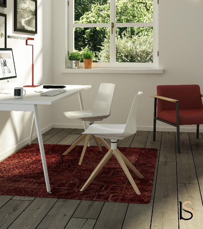 Chaise de réunion CLUE pied bois - Offisit - Beige_1