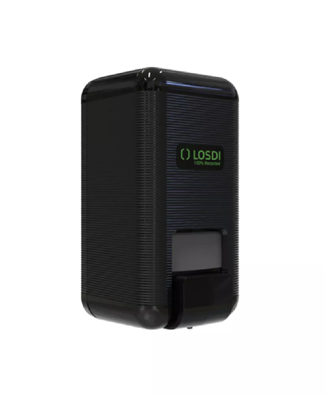 Distributeur savon liquide vrac 100% plastique recyclé noir Ecoluxe 1L_0