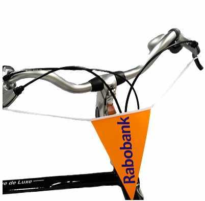 Drapeau de vélo en YUPO - Triangulaire 15x21 cm - Impression quadrichromie sur les deux faces_0