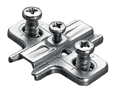 EMBASE CRUCIFORME AVEC EUROVIS TYPE B2VGH 37X32MM RÉGLABLE EN HAUTEUR 0MM FINITION ARGENT - SALICE - B2VGH09/17