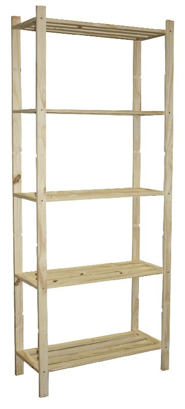 Étagère en pin - 5 tablettes réglables - Dimensions : L.70 x P.30 x H.170 cm - Finition brute à personnaliser_0