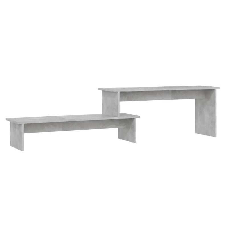 Helloshop26 - Meuble TV industriel pratique avec étagères modulables 180 x 30 x 43 cm en bois d'ingénierie gris béton 02_0047868 - gris Bois massi_0