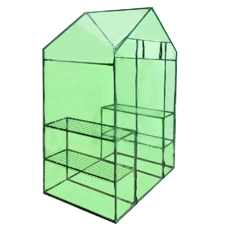 Helloshop26 - Serre tente abri plante fleur légumes avec 4 étagères vert 02_0044481 - 3000220175127_0