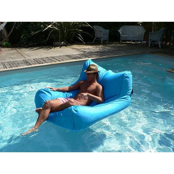 Pouf flottant d'extérieur sit in pool bleu