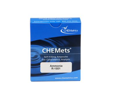 Recharge pour Kit d’analyse visuelle de l’Ammonium (N), 5-10000 ppm. Type : HR CHEMets 30 unités, marque Chemetrics - Ref.: NBC015_0