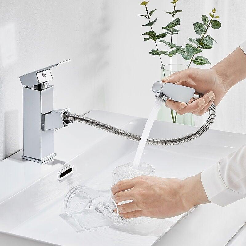 Auralum Top Design robinet de lavabo Cascade Mitigeur en laiton chromé pour salle de bain Couleur