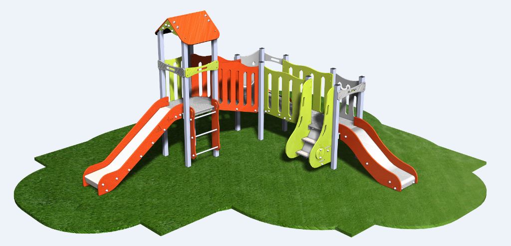 Structure de jeux combinées Neo 3 tours - NEO30901I - CREA Équipements - Âge 2 à 12 ans - Capacité 20 enfants_0