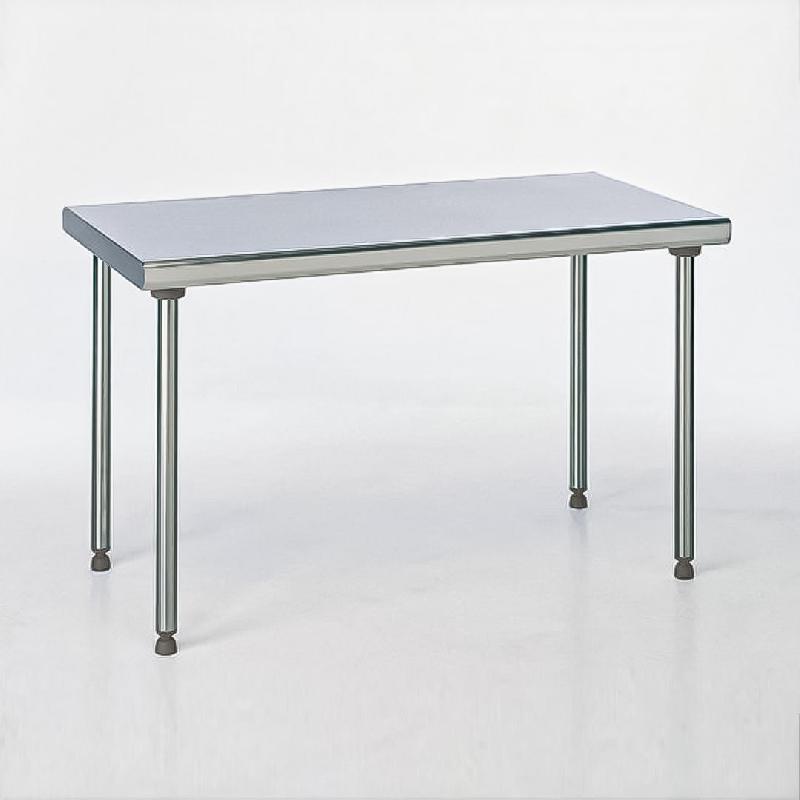 Table inox TS 15N - démontable centrale sur mesure - pieds ronds - largeur 800 mm - longueur 1001 à 1200 mm - Réf 604032-44_0