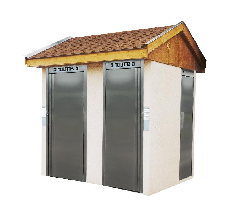 Toilette - réf. 2016 1 - charpente 2 pans cabine PMR, cabine standard et local technique_0
