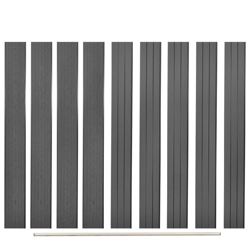Vidaxl panneaux de clôture de remplacement 9 pcs wpc 170 cm gris 45040_0