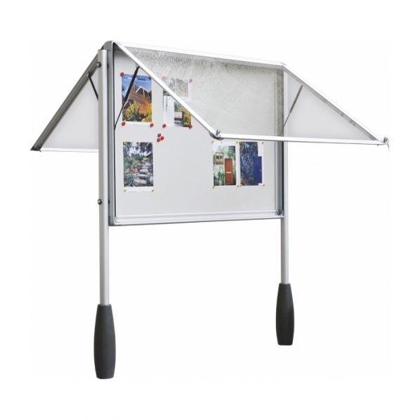 Vitrine d'affichage extérieur double face - Anodisé - Format 12 x A4 - Marque Rolléco_0