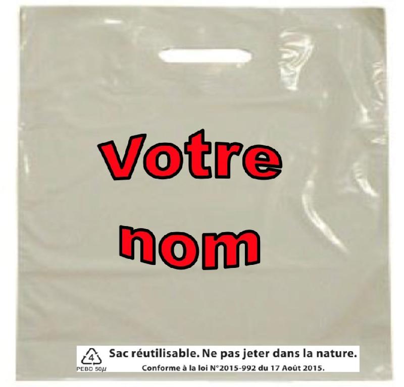 250 Sacs personnalisés, PE blanc, à poignées découpées, 500x500+50 mm - SPDRBC-DN03/2P_0