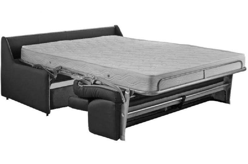 Canapé convertible marley en cuir éco noir système express ...