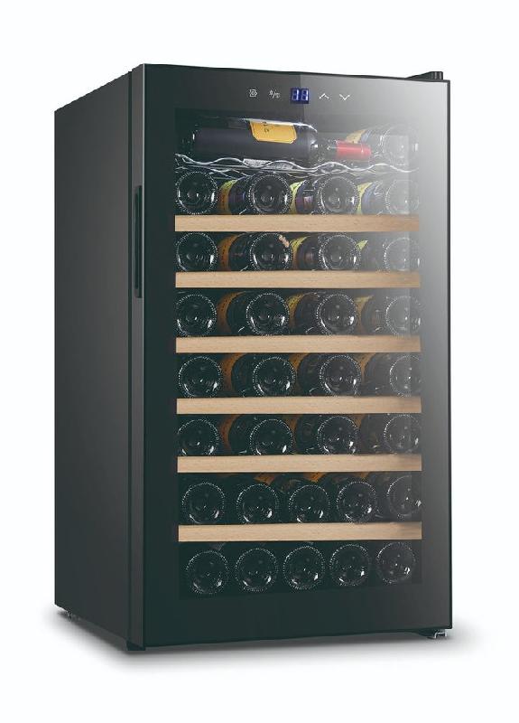 Cave à vin 51 bouteilles avec compresseur - Lacor - Design élégant en acier inoxydable, contrôle tactile et étagères en bois_0