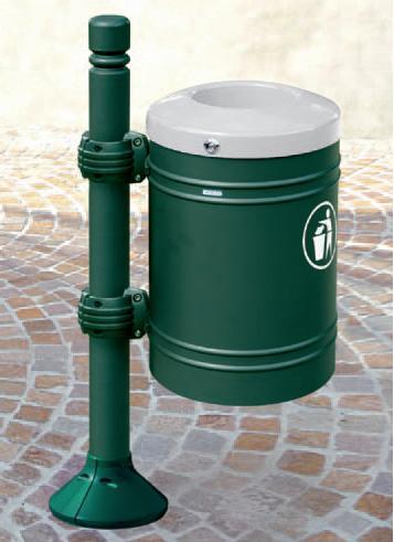 Corbeille publique GUYENNE - 40 litres - Pied latéral - Acier avec options personnalisables_0