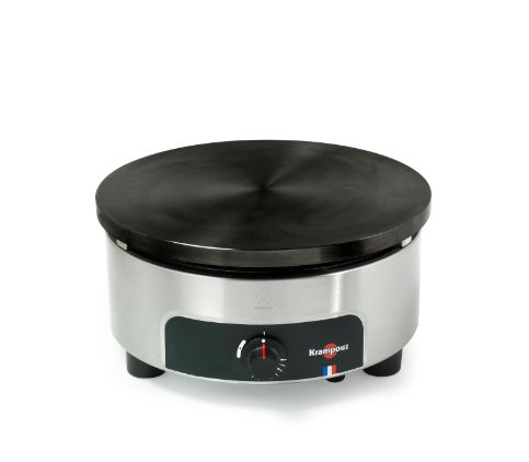 Crêpière à gaz 1 plaque - Bâti rond en inox 304 - Professionnelle Krampouz - Diamètre 40 cm - 7 kW_0