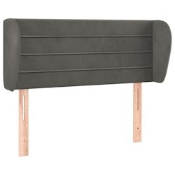 Décoshop26 - Tête de lit accessoire couchage chambre à coucher meuble avec rebord latéral 103 x 23 x 78/88 cm tissu velours gris TDL0205028 - gris_0
