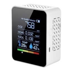 Détecteur de CO2 Portable 5 en 1 avec Affichage LED Digital pour Qualité d'Air Intérieur YONIS - 3615616788715_0