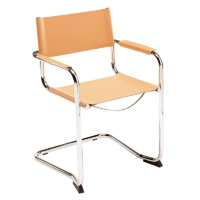 FAUTEUIL VISITEUR FUTURA - CUIR REGÉNÉRÉ - HAVANE (PRIX À L'UNITÉ)