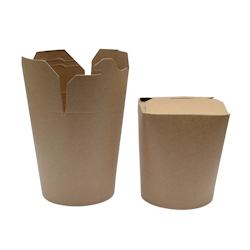 FIRSTPACK FHC - 500Pcs - Pot carton rond kraft fermeture à fente - 100x90x120mm 1000ml - marron 210ASWOK32_0