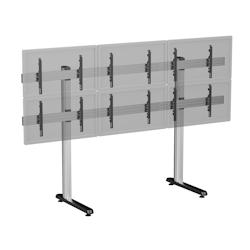 KIMEX Support sur pieds pour 6 écrans TV 45''-50'' - Hauteur 180 cm - A poser - gris 3700685424296_0