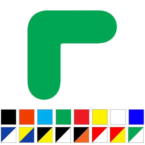 Marquage au sol adhésif d'angle SOL30 - une couleur ou bicolore hachuré_0