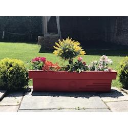 Plast&ampampamp#039Up Rotomoulage Jardinière apparence pierre avec réserve d'eau 70l - ROUGEFRAISE - rouge 0750122560523_0