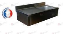 Plonge suspendue - az-plm - inox 304 avec bacs arrondis et égouttoir nervuré_0