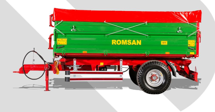 R 50 tsga benne agricole à simple essieu - romsan - capacité 5000 kg_0