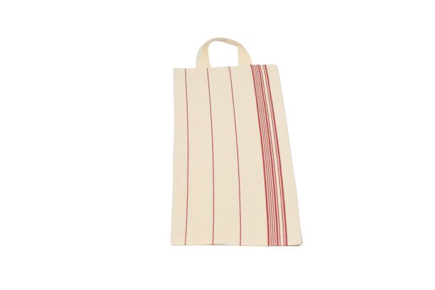 Sac à pain rouge - tissu classique rayé - dimensions 30 x 55 cm_0