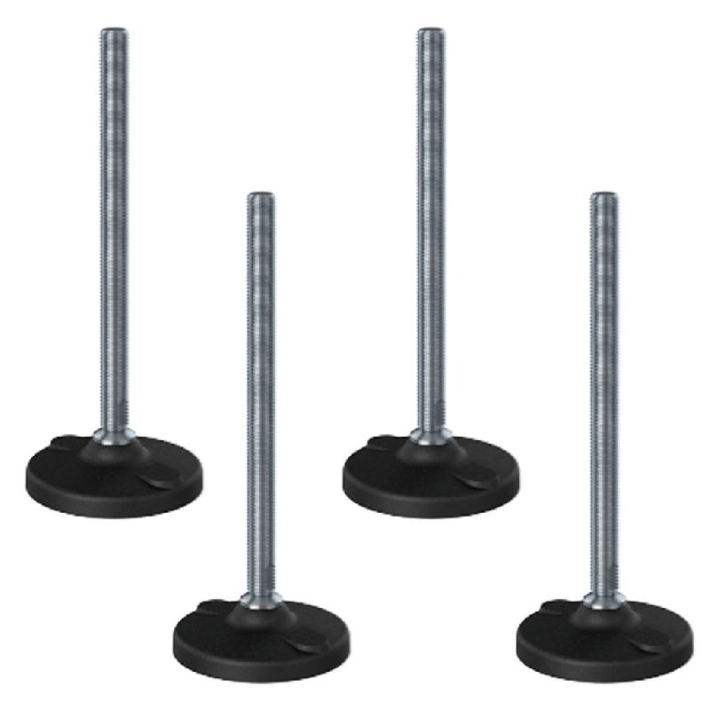 Pied de nivellement en acier inoxydable M16x230x100mm base en plastique avec trous1500kg - Lot de 4_0