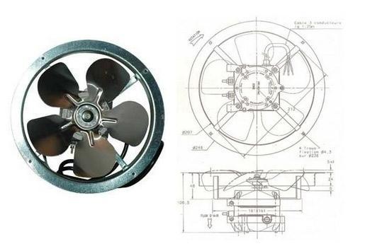 Ventilateur hélicoïde industriel IS200 5P28 MK10 - Ziehl-Abegg XNW - 200 mm - 520 m3/h - IP42_0
