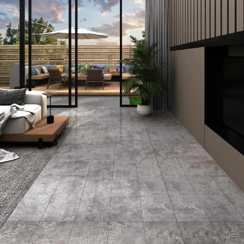 Vidaxl planche de plancher pvc autoadhésif 5,21 m² 2 mm gris béton 330193_0