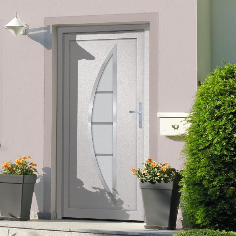 Vidaxl porte d'entrée blanc 98x200 cm pvc 3187869_0