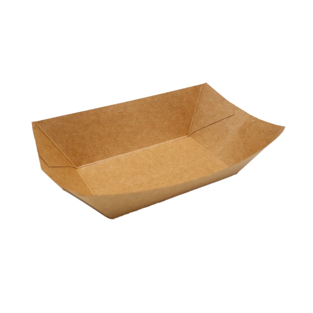 1000 barquettes alimentaires rectangulaires en kraft brun - 300 ml - résistantes et écologiques_0