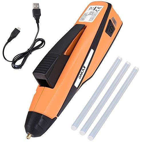Pistolet à colle à chaud électrique Bakaji - 10W, thermocollant, portable, rechargeable USB avec batterie 3,7V_0