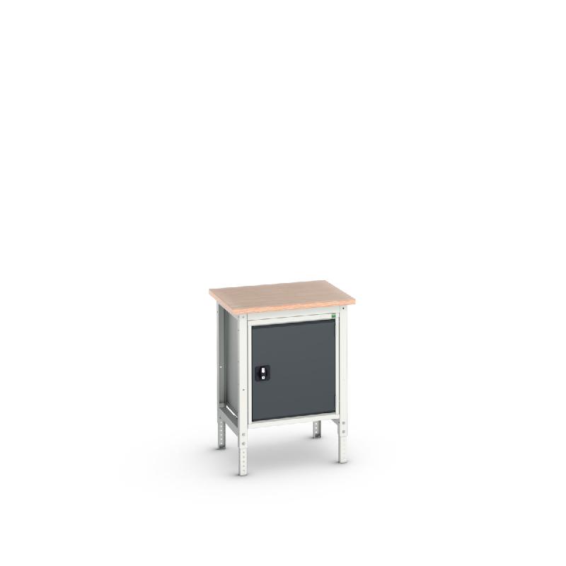 Desserte Verso avec Caisson - Porte renforcée - Plateau bois multiplis 30 mm - Hauteur réglable 780-930 mm_0
